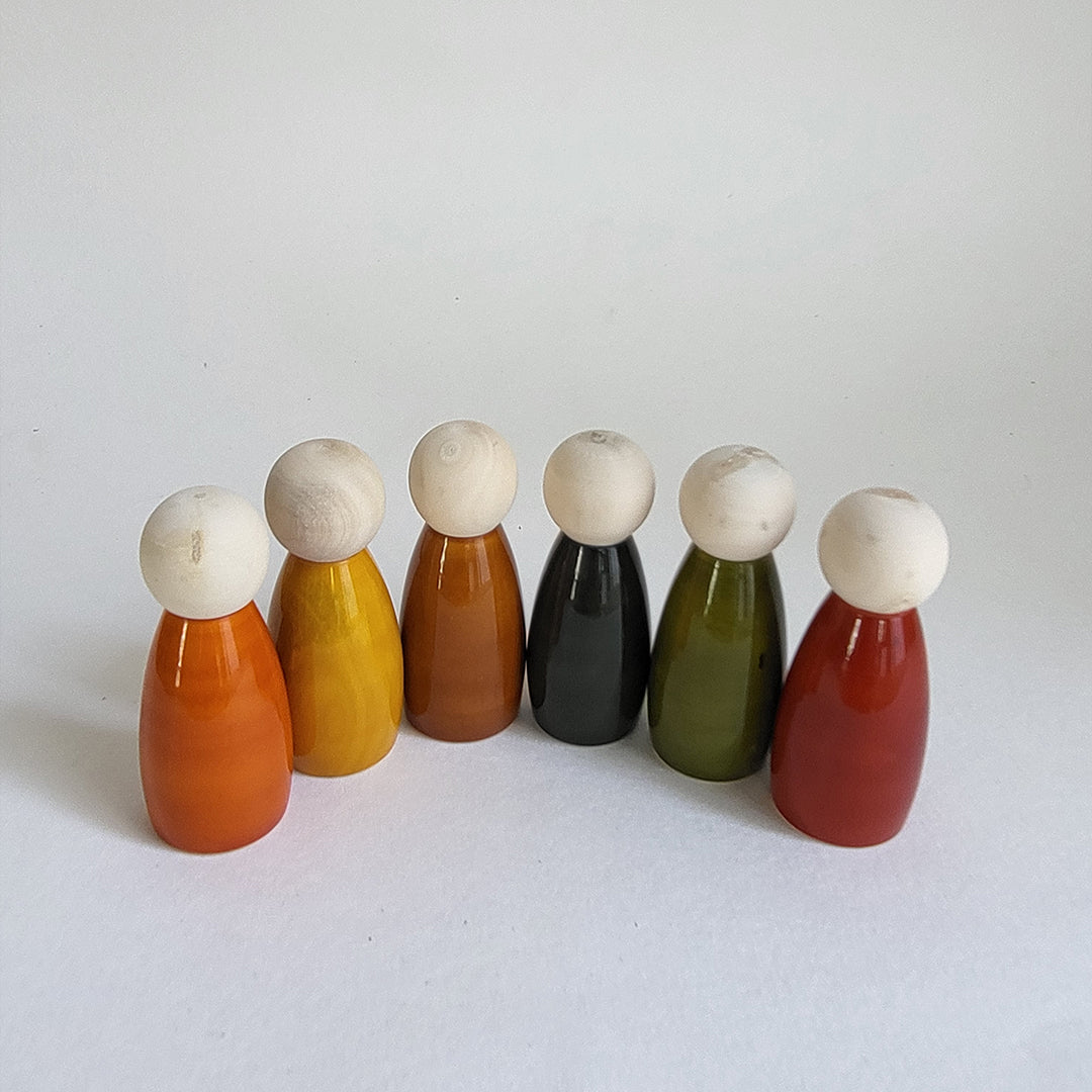 Wooden Coloured Peg Dolls