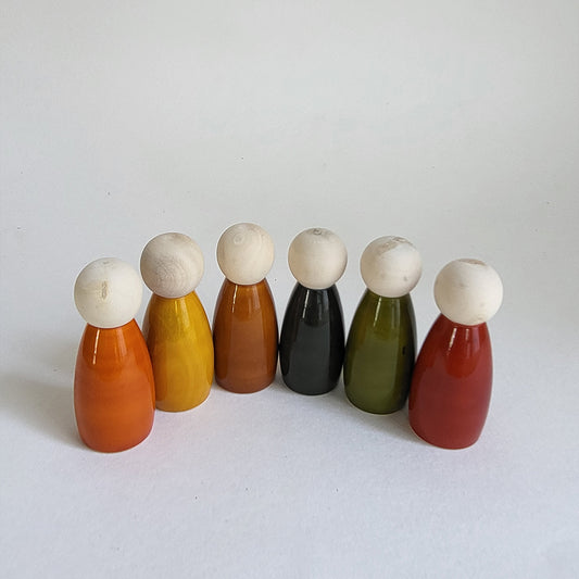 Wooden Coloured Peg Dolls