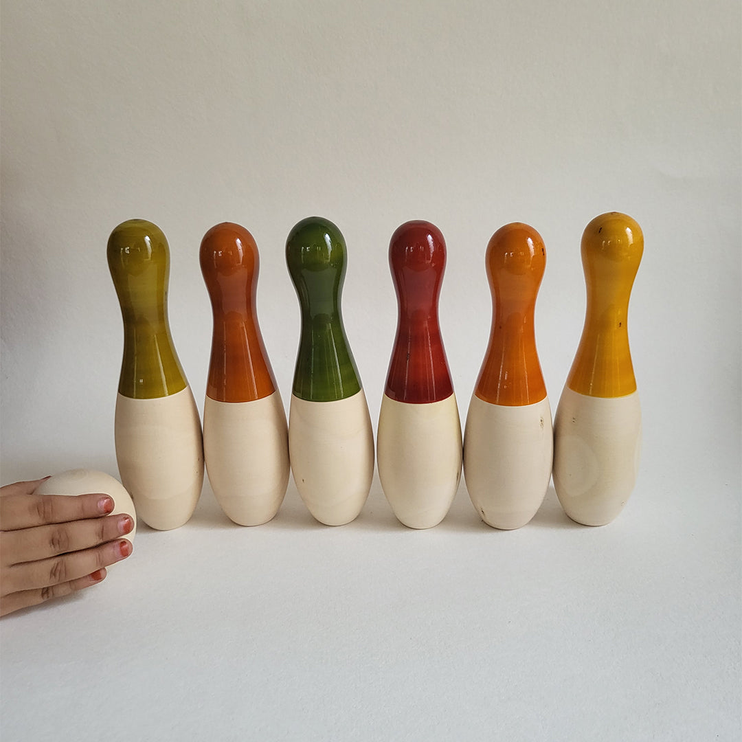 Wooden Big Bowling Set