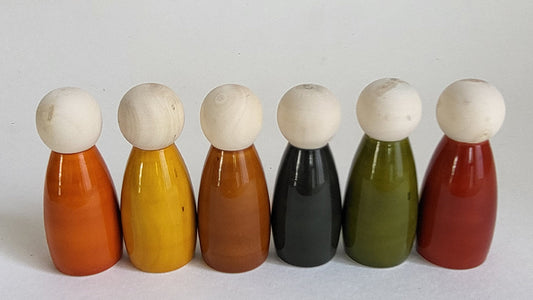 Wooden Coloured Peg Dolls
