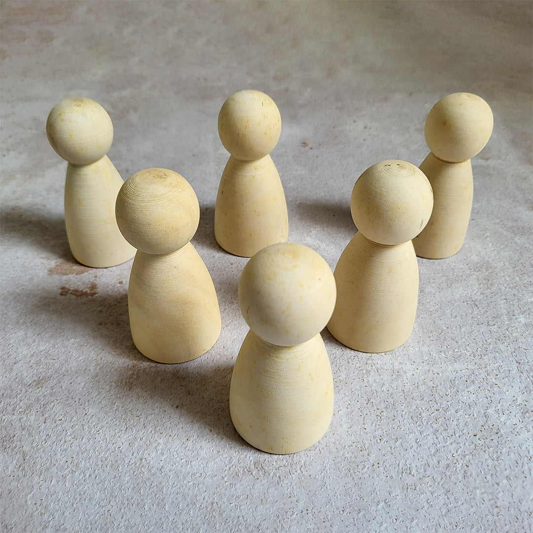 Wooden Peg Dolls DIY Set
