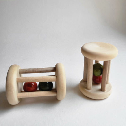 Wooden Mini Rolling Rattle
