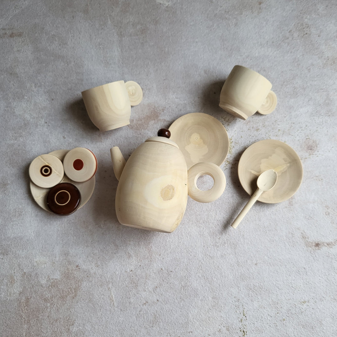 Wooden Mini Tea Set